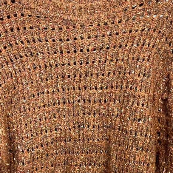 Universal Thread Women's Sweater Medium Brown Marled Knit Chunky Open Stitch - Picture 2 of 4